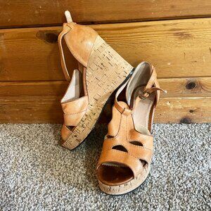 Chloe Leather Cork Wedge Size 40.5 /USA 10.5